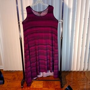 Purple and Black Long Dress w/printed black designs.